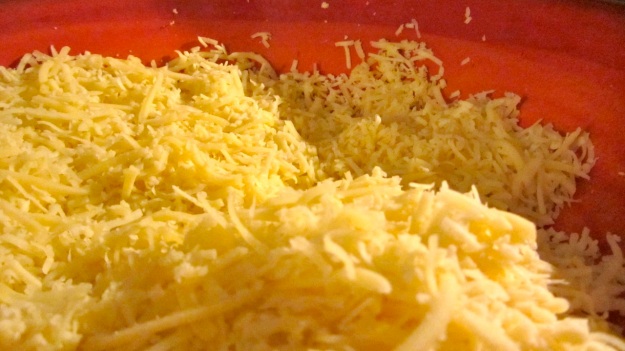 Käs Spätzle or cheese noodles - the cheese mix, emmentaler, bergkäs und räschkäs
