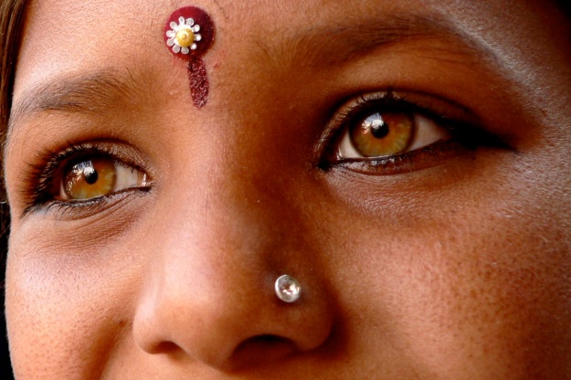 Indian girl with wonderful golden eyes 