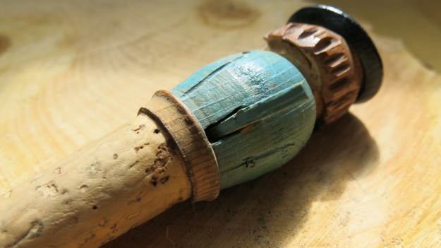 vintage carved wooden bottle stopper